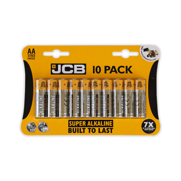 10-Pack JCB Super Alkaline AA Batteries