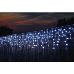500 LED icicle Christmas lights in cool white