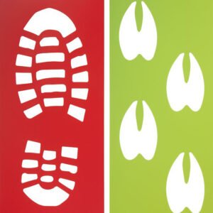 Santa and Reindeer Footprint Stencils Santa and Reindeer Footprint Stencils