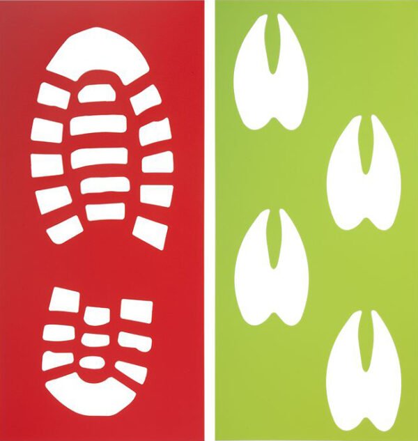 Santa and Reindeer Footprint Stencils