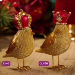 Gold Robin King Christmas Decoration