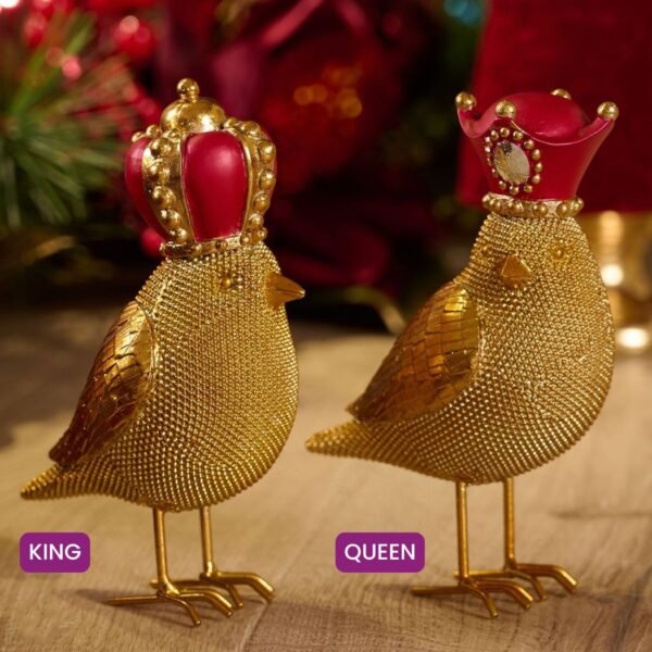 Gold Robin King Christmas Decoration