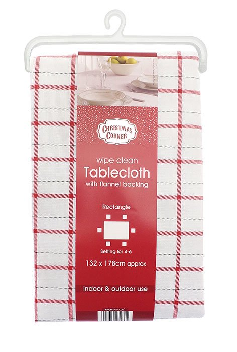 Red Check Christmas Tablecloth