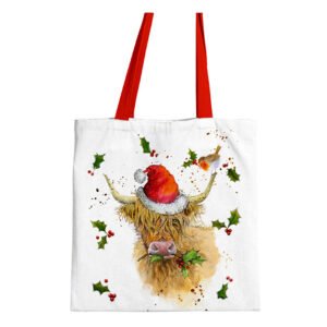 Christmas Highland Coo Reusable Shopping Bag Christmas Highland Coo Reusable Shopping Bag