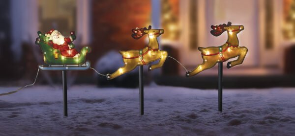 Santa Sleigh Stake Lights