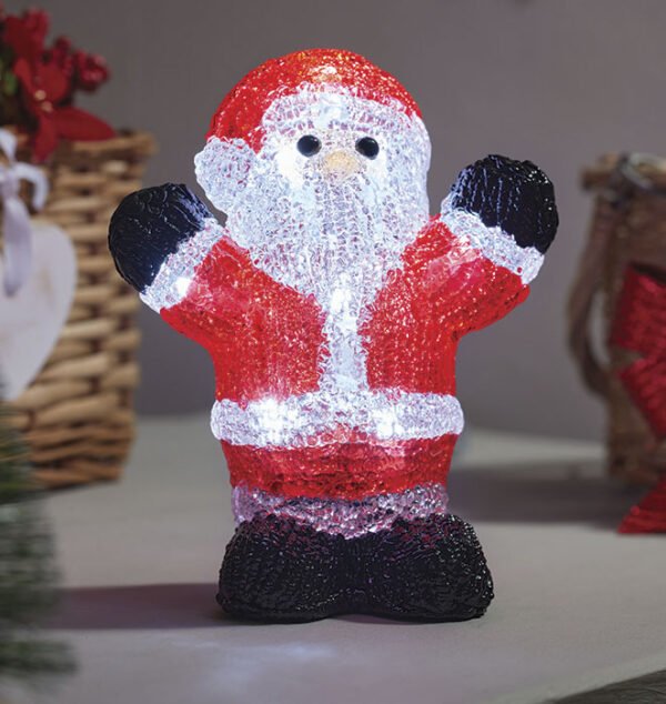 Inlit Ice Santa Decoration