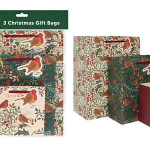 Christmas Gift Bags – Robin, 3 Pack