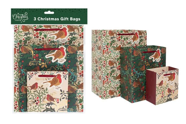 Christmas Gift Bags – Robin, 3 Pack Christmas Gift Bags – Robin, 3 Pack