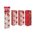 Christmas Bottle Bags – Poinsettia, 3 Pack