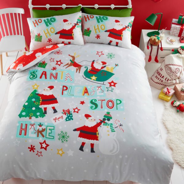 Santa Please Stop Here Double Duvet Set