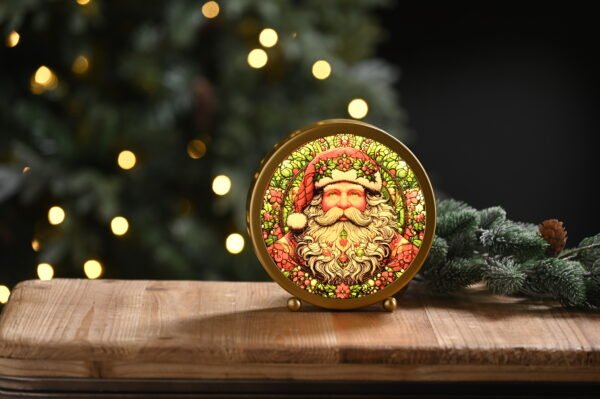 Stained Glass Santa Light
