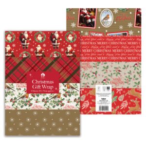 Traditional Christmas Wrapping Paper 8 Sheets Traditional Christmas Wrapping Paper 8 Sheets