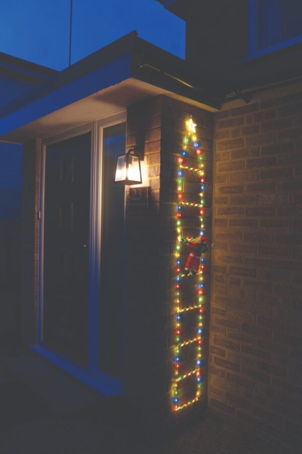 Santa's Light-Up Ladder Decoration