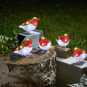 Inlit Ice Robin Ornaments