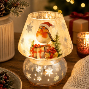 Frosted Robin Christmas Lamp Frosted Robin Christmas Lamp