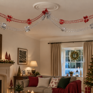 Silver Foil Christmas Garland – 2 Pack