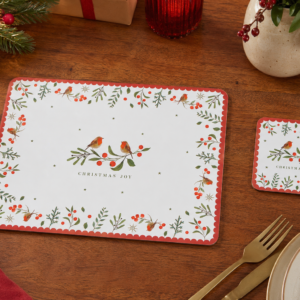 Red Robin Placemat and Coaster Set