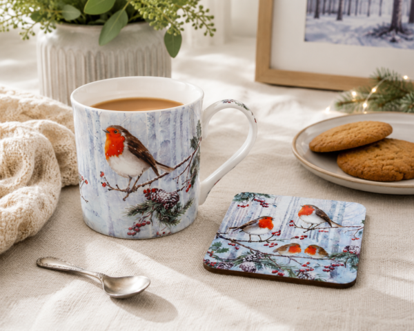 Robin Mug and Coaster Set