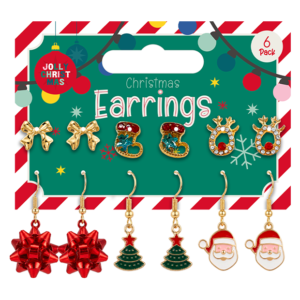 Christmas Earrings Pack of 6